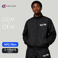 Ensemble de survêtement léger personnalisé en nylon avec veste zippée et pantalon de jogging en polyester, unisexe, avec logo brodé, survêtement pour homme
