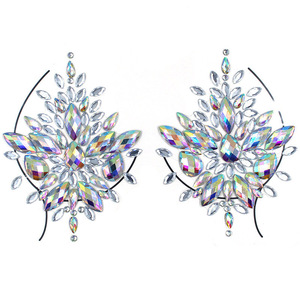 Factory Direct Sale Charming Reusable Women Chest Nipple Cover Diamonds Sexy Nipple Pasties For Stripplers