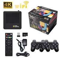 Manette de jeu G11 PRO 4K TV Connect 2.4G sans fil double, 64G/128G/256G, prise en charge de plusieurs langues, plus de 40000 jeux