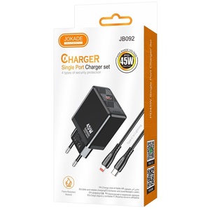 Chargeur rapide Jokade 45W avec câble USB-C pour téléphone, tablette et ordinateur portable - Product Image 4