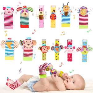 Jouets en peluche d'usine, chaussettes à hochet pour bébé et ensemble de jouets pour stimuler la vision et l'audition des nourrissons, hochets sonores pour bébés - Product Image 1