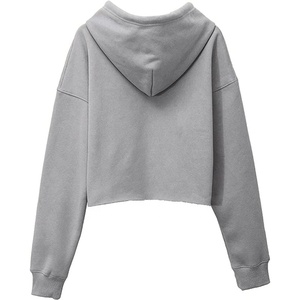 Femmes personnalisé solide pull haut court à manches longues sweat à capuche respirant Polyester coton polaire cravate teinture conception automne - Product Image 6