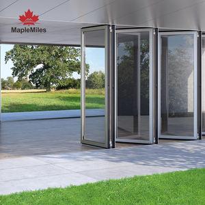 2025 vente chaude grand accordéon verrouillable interne moderne coulissant en aluminium bifold pliant Double portes patio en verre - Product Image 5