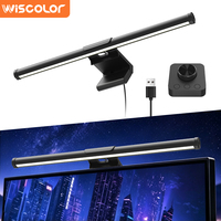 Barre lumineuse pour écran CRI 95, lampe de bureau USB asymétrique anti-éblouissement à intensité variable avec 3 températures de couleur pour le bureau et le gaming