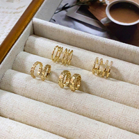 Modisches 14kt Gelbgold bienenstock-Design-Set Ohrringe Manschette passende Halskette für Hochzeit Verlobung Jubiläumsfeier Geschenk