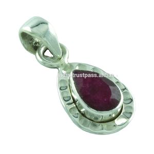Dije de Plata de Ley 925 con Piedra de Ágata Rubí, Calidad Extrema, Estilo Clásico, Unisex, Mayorista de la India - Product Image 2