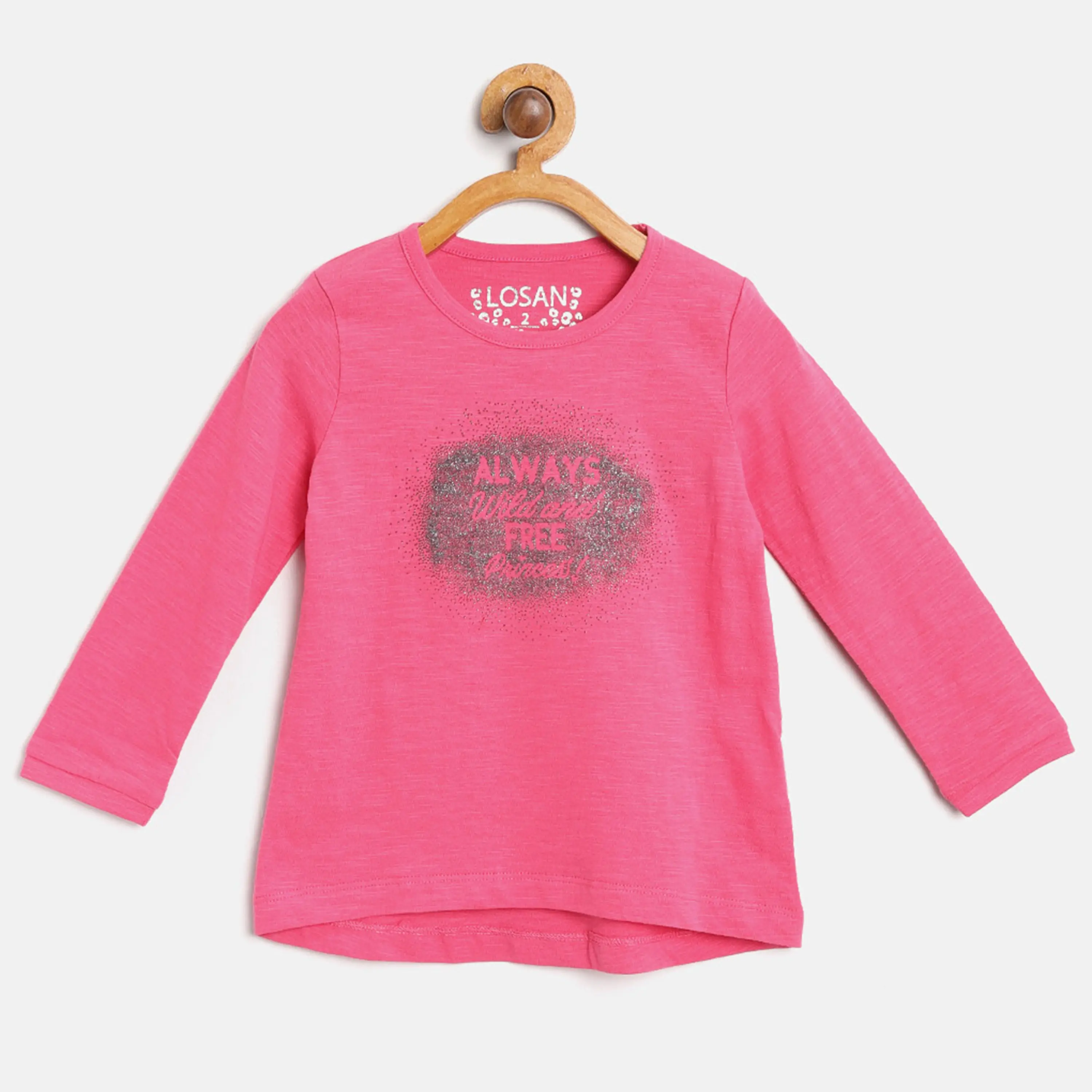 Superieure Kwaliteit Lage Prijs Kinderen Lange Mouwen Meisjes T Shirts Crew Hals Custom Glitter Print Kids Tops Tees Outfits Merk label