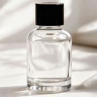 Diffuseur de parfum en verre rond transparent de qualité supérieure 30 ml avec bouchon noir et bâtonnets aromatiques Modèle YM