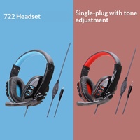 Casque de jeu PC E-Sports H-Series 722 en cuir PU et éponge, universel, pour appels et cours en ligne, double prise jack – Meilleure vente transfrontalière