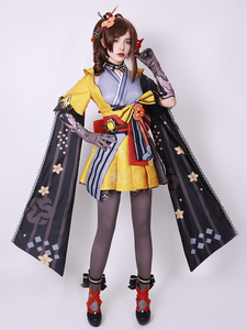 Jeu <span class=keywords><strong>Genshin</strong></span> Impact Chiori Cosplay Costume Perruque Inazuma Uniform Outfit Women Party Princess Dress Comic-Con Carnival Full Set - Product Image 2