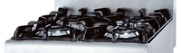 Cuisinière professionnelle de comptoir à quatre brûleurs gaz-électrique, 4 plaques, en acier inoxydable 304, nouvelle génération, haute qualité, marque FuQi, garantie 1 an
