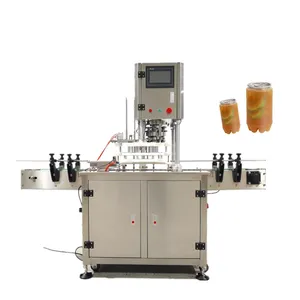 Food industry automatic tin/plastic can sealing machine for snack beer and beverages