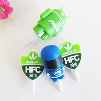 Porte-clés 3D Android en caoutchouc souple PVC personnalisé, écologique, durable, certifié RoHS, avec impression numérique