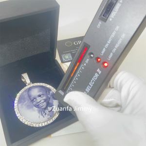 25Mm 40Mm 55Mm Pass Diamant Tester Iced Out Sieraden 925 Sterling Zilver Vvs1 Moissanite Foto <span class=keywords><strong>Memory</strong></span> Hanger Ketting - Product Image 3