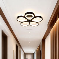 Plafonnier LED moderne et minimaliste à motif floral, en aluminium, blanc chaud, à montage en surface, garantie 3 ans, pour couloirs et allées