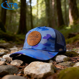 Cappello Trucker Unisex Estivo in Rete Camouflage Leopardata, Personalizzabile con Ricamo Completo, Traspirante, Impermeabile, Sportivo a 6 Pannelli con Fibbia in Rame Dorato - Product Image 2