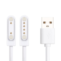 Câble de charge USB magnétique plaqué or portable avec blindage tressé et gaine en PVC pour montre connectée série ID205L/U/S