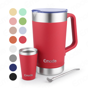 Emode toptan fiyat BPA ücretsiz 2000ml + 140ml termal bira bardağı buz kovası saman ile - Product Image 1