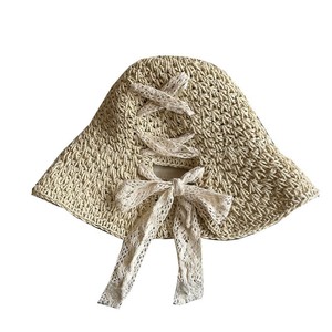 Chapeau Bob Pliable Tendance <span class=keywords><strong>pour</strong></span> Femme en Fourrure avec Nœud en Dentelle et Crochet Creux, Protection Solaire Estivale - Product Image 5