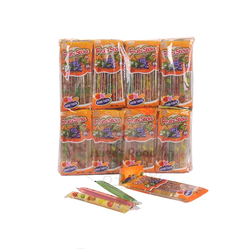 Mini produtos de confeitaria jelly stick, produtos de confeitaria com frutas doces
