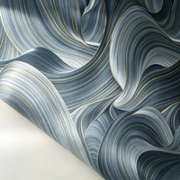 Papier peint auto-adhésif en PVC bleu marbré, revêtement mural moderne pour chambre à coucher, salon, bureau et décoration commerciale