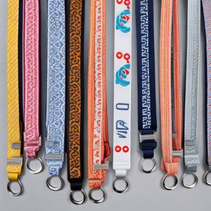 Custom Logo Fabric Embroidery Woven Keychains Whistles <b>Lanyard</b> Motorcycle Custom <b>Key</b> Chains - Product Image 1