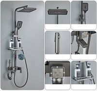 Ensemble de douche mural de luxe en laiton avec fonction thermostatique et robinet de douche pluie