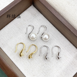 Crochets d'oreille en argent Sterling S925, boucles d'oreilles en perles pour femmes, composants de fabrication de bijoux, forme goutte, apprêts ronds QLS184 - Product Image 1