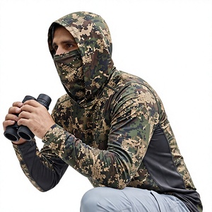 Camisa de Pesca de Manga Larga con Capucha y Protección Facial UPF 50 Anti UV para Hombre - Product Image 1