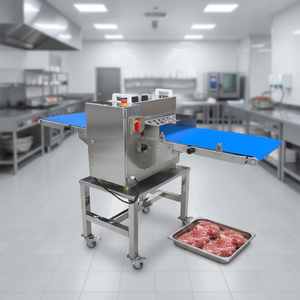 Machine à découper la viande à grande capacité, coupe-viande horizontal pour poulet, <span class=keywords><strong>canard</strong></span>, poisson, viande fraîche et congelée, porc strié, bœuf, chèvre - Product Image 1