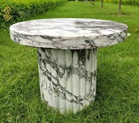Table basse en marbre Calacatta Viola à veines violettes, forme ronde, style italien, de la marque YUSHI, en vente flash, pour la décoration de la maison