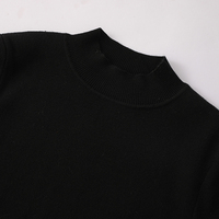 Damen Strick Casual Sweater Einfache schwarze Pullover Langarm für Frühling Herbst Winter Slim Sweater