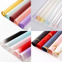 Papier d'emballage pour fleurs en gros, bouquet de fleurs cadeau, matériaux de bricolage, nouveau style coréen, papier uni et papier à bord magique