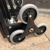 Chariot de roue pliable d'escalade d'escalier en acier Q235 avec 8 + 2 petites roues auxiliaires plate-forme personnalisable OEM à capacité de charge élevée