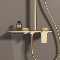 Ensemble de douche pluie moderne en laiton à poignée unique, robinets thermostatiques en acier inoxydable, barre coulissante, jet de pulvérisation, appartement, hôtel