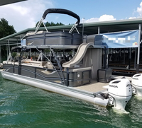 Nouvel Arrivage Yacht de Luxe Double Pont de 30 Pieds, Meilleur Bateau Ponton en Aluminium Fibre de Verre pour Croisière Pêche Sports – Moteur Hors-Bord Inclus