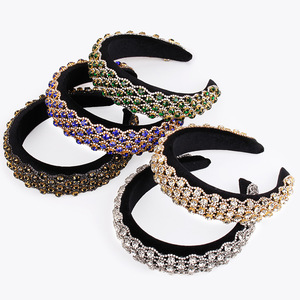 Diademas con Pedrería para Mujer Hua Liyu, Estilo Barroco, Accesorios para el Cabello de Novia, Tocado Decorativo de Malla y Esponja FG0167 - Product Image 2