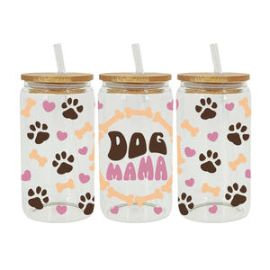 Autocollants DTF UV pour les amoureux des chiens, prix d'usine, autocollants pour gobelets en verre DTF, étiquettes personnalisées imprimées, autocollants UV pour gobelets - Product Image 2