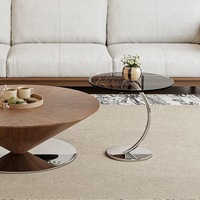 Table basse flottante moderne et minimaliste en bois massif, style soucoupe, table d'appoint pliable en forme de gyroscope d'inspiration nordique pour petits espaces