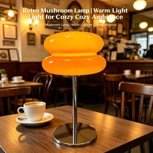 Lámpara de Mesa LED Naranja Moderna de Hierro para Dormitorio, Estudio, Decoración del Hogar, Estilo Hongo - Product Image 2