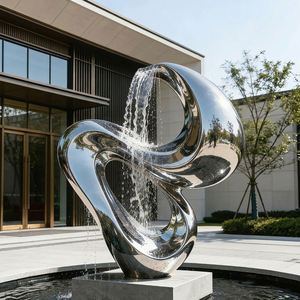Escultura de Acero Inoxidable para Decoración de Paisajes Acuáticos al Aire Libre, Estilo Moderno y Artístico para Parques, Gran Venta - Product Image 1