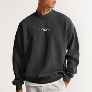 Chất Lượng Cao Trống Nặng Nỉ Crop Pháp <span class=keywords><strong>Terry</strong></span> Tùy Chỉnh Cổ Điển Quá Khổ Crewneck Áo Cho Nam Giới - Product Image 4