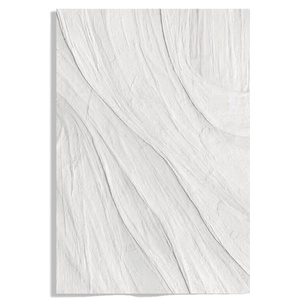 Grand décor fait à <span class=keywords><strong>la</strong></span> main pour <span class=keywords><strong>la</strong></span> maison Wabi-Sabi <span class=keywords><strong>grande</strong></span> toile encadrée oeuvre blanche abstraite <span class=keywords><strong>vague</strong></span> 3D <span class=keywords><strong>peinture</strong></span> à l'huile Tableau décoratif Art mural - Product Image 1