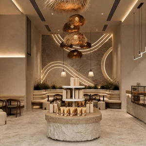 การออกแบบตกแต่งภายในร้านกาแฟสไตล์วบิซาบิแบบมินิมอลที่อบอุ่น ร้านเบเกอรี่ คาเฟ่ เฟอร์นิเจอร์สั่งทำ วัสดุหินอ่อนและไม้  โซลูชั่นร้านค้าแบบครบวงจร - Product Image 3