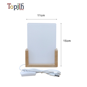 Topjlh sublimazione cornice per foto in legno con stampa personalizzata a LED cornice acrilica foto luce notturna USB per Memorial natale - Product Image 4
