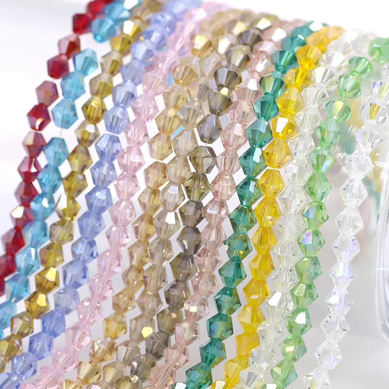 Facettierte Bicone Glasperlen für Schmuck herstellung Erwachsene 4mm Kristall perlen für Armbänder DIY Crafts Charms Zubehör 5 Stränge/Charge