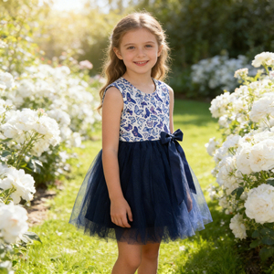 Vestido de Princesa Elegante y Bonito sin Mangas para Fiesta de Cumpleaños para Niña de 7 Años, Vestido de Tul con Tirantes y Lazos de Cinta - Product Image 3