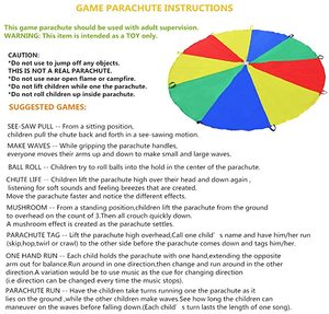 <span class=keywords><strong>Parachute</strong></span> de 8 pieds pour enfants avec 9 poignées, <span class=keywords><strong>parachute</strong></span> de <span class=keywords><strong>jeu</strong></span> pour enfants, tente, jeux coopératifs, cadeau d'anniversaire - Product Image 5