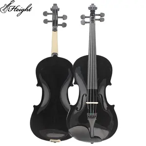 Linden Hottest Wooden Musical Instrument Lacquered Dark Black Violin Linden Plywood For Beginners