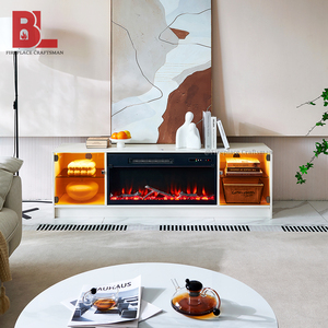 F-645 Modern Wood Long Large White 63 Inch Storage <strong>Fire</strong> Place <strong>Electric</strong> Fireplace Led <strong>TV</strong> <strong>Stand</strong> With Fireplace - Product Image 1
